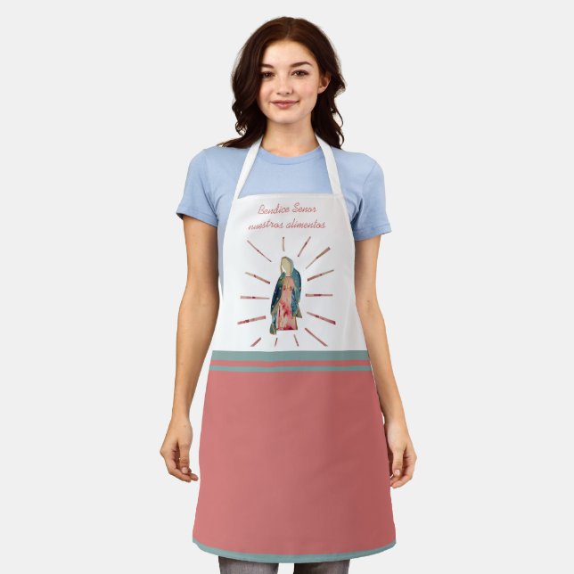 Spanish Catholic Blessed Mother Virgin Mary Apron (Worn)
