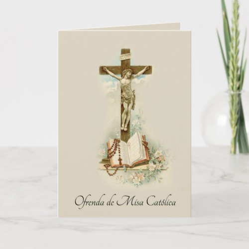 Spanish Catholic Mass Offering Prayer Card