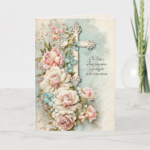 Spanish Catholic Sympathy Mass Offering Prayer Card