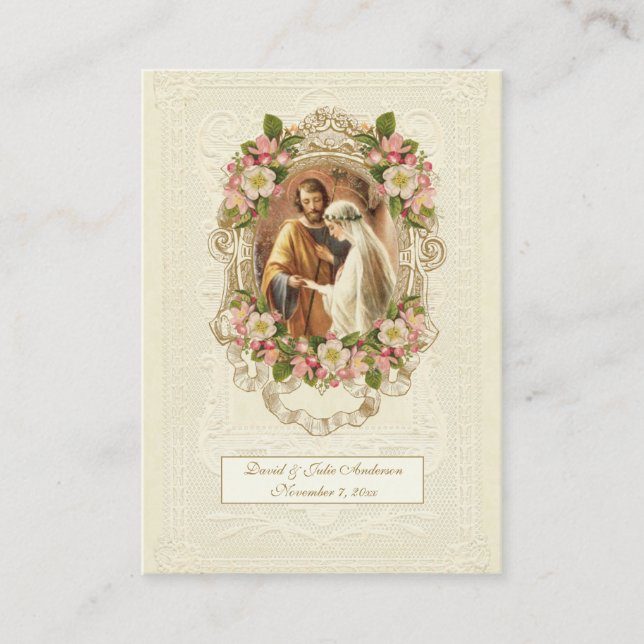Spanish Catholic Wedding Prayer Holy Card (Front)