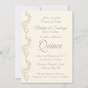 Spanish Champagne Twins Quince Skater Butterfly Invitation