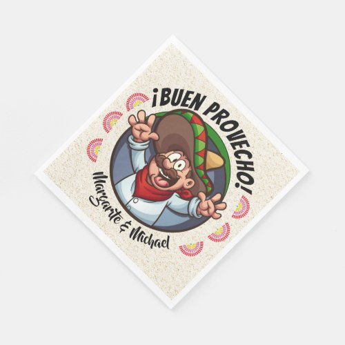 Spanish Character Buen Provecho Party Goods Paper Napkins