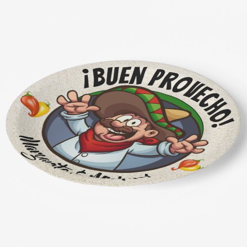 Spanish Character Buen Provecho Party Goods Plate