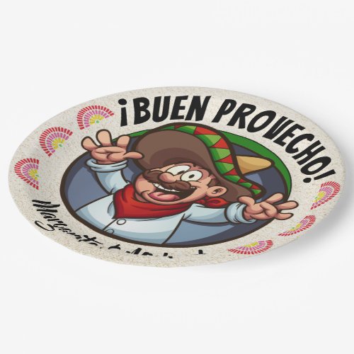 Spanish Character Buen Provecho Party Goods Plate