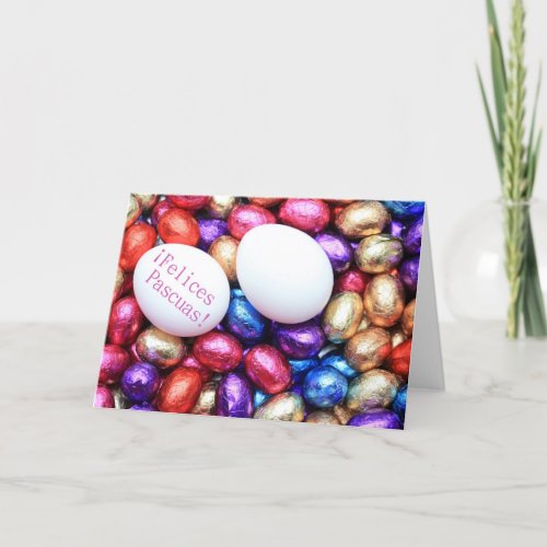spanish chocolate eggs easter greeting holiday card