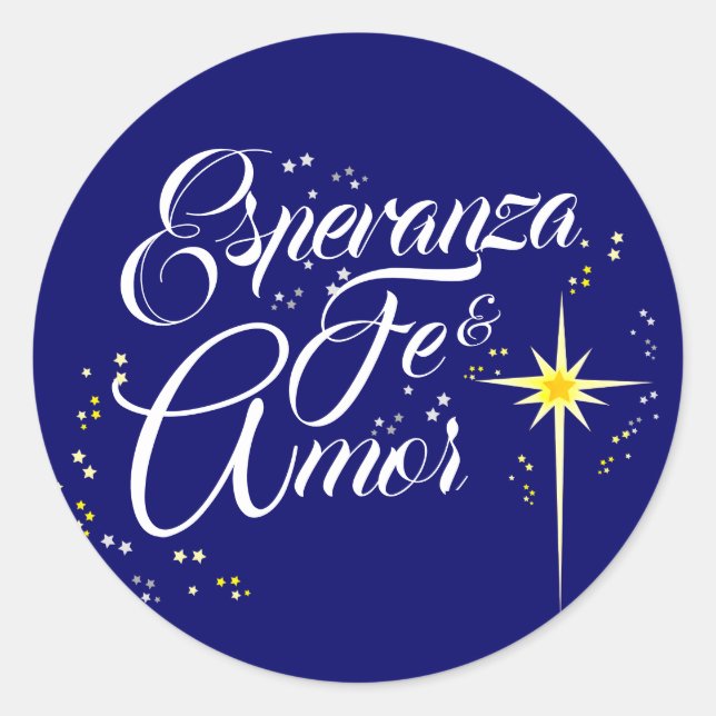 SPANISH christian CHRISTMAS three kings day Classic Round Sticker (Front)