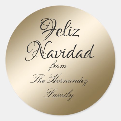 Spanish Christmas Blessings Calligraphy Classic Round Sticker