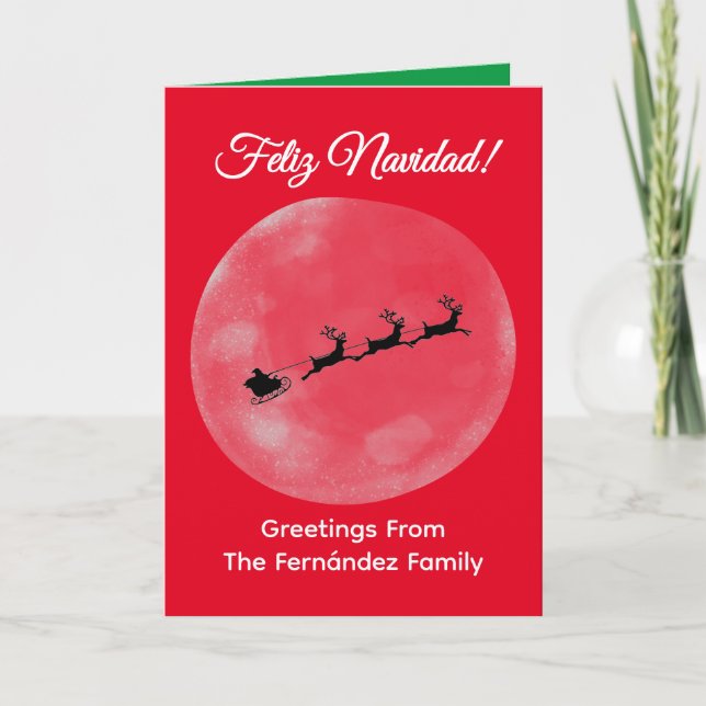 Spanish Christmas Card, Personalized X'mas Card (Front)