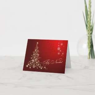 Spanish Christmas - red and gold sparkling tree Holiday Card