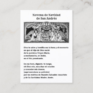 Spanish Christmas St. Andrew Novena Prayer Business Card