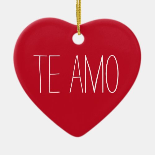 Spanish Christmas Te Amo Red Heart Love Ornament