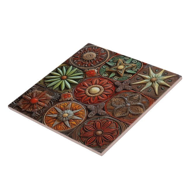 Spanish Christmas Tradition Hand-paint Terracotta Ceramic Tile (Side)