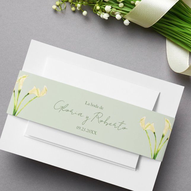 Spanish, Cinta Sobre Invitación Boda, Wedding Invitation Belly Band (Creator Uploaded)