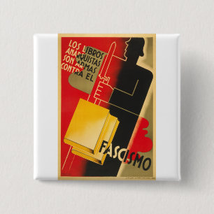 Spanish Civil War Anarchist / Facism Rare Poster Button