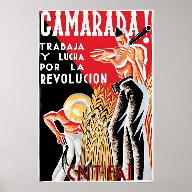 Spanish Civil War Poster Comrade! Work and fight (Front)
