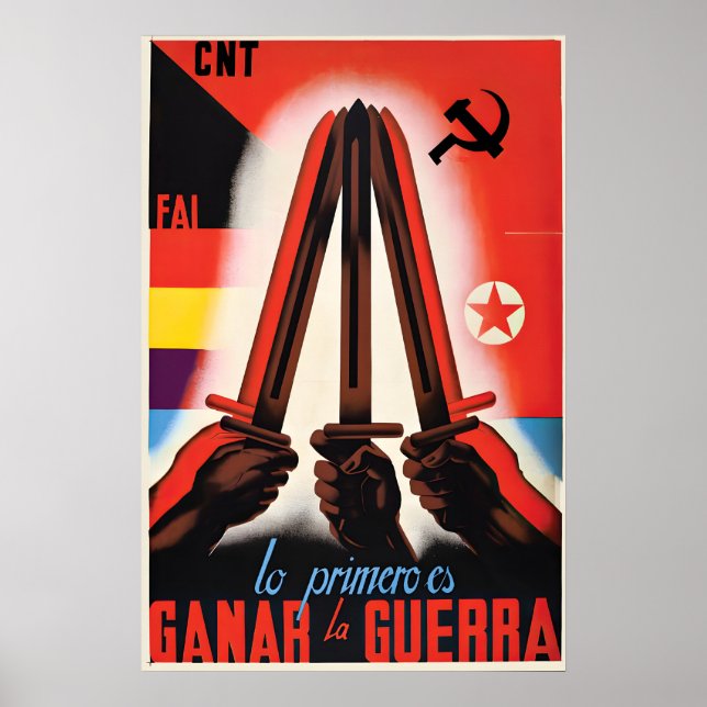 Spanish Civil War Poster The first thing is to win (Front)