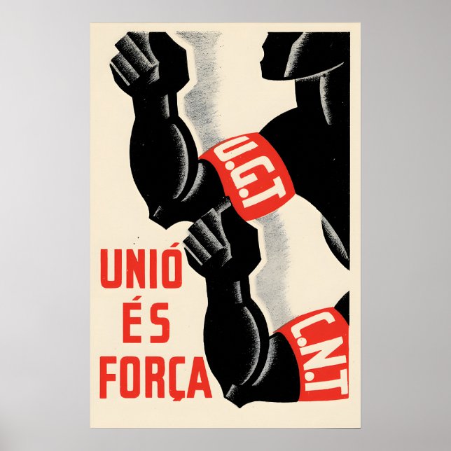 Spanish Civil War Poster UGT CNT Unity is strength (Front)