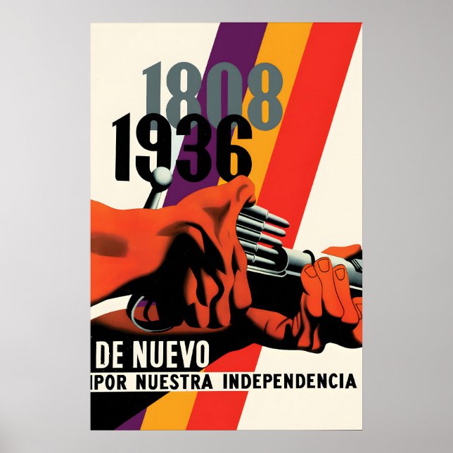 Spanish Civil War Propaganda Poster Again for our (Front)