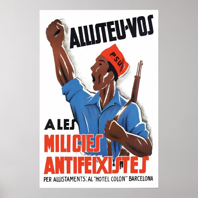 Spanish Civil War Propaganda Poster  Join the (Front)