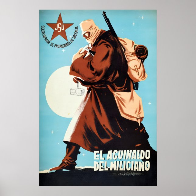 Spanish Civil War Propaganda Poster JSU The (Front)