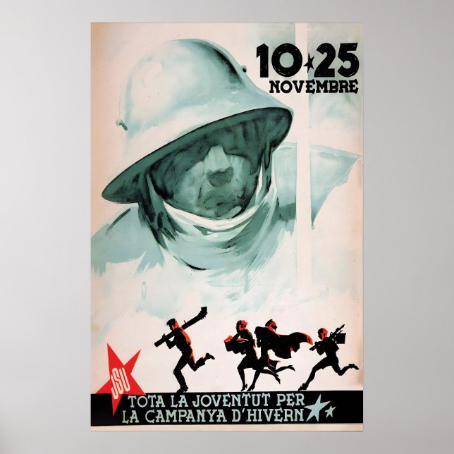 Spanish Civil War Propaganda Poster JSU Winter (Front)