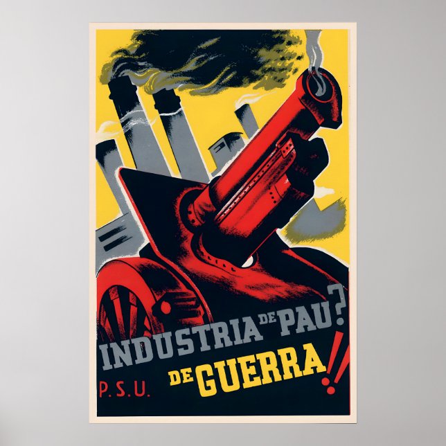 Spanish Civil War Propaganda Poster Peace Industry (Front)