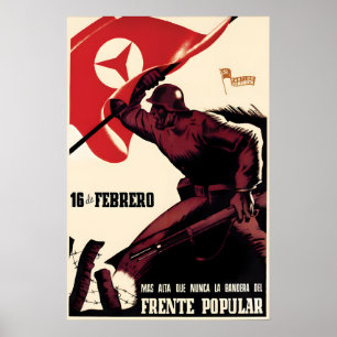 Spanish Civil War Propaganda Poster The flag of