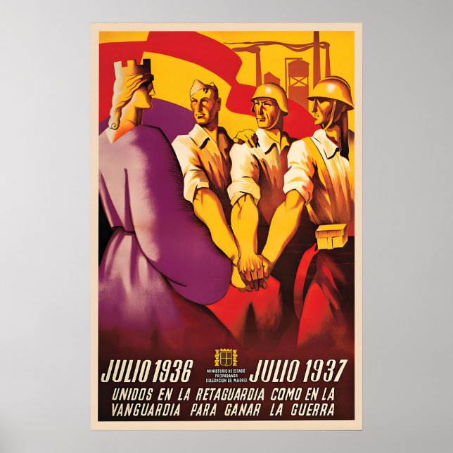 Spanish Civil War Propaganda Poster Unity in the (Front)