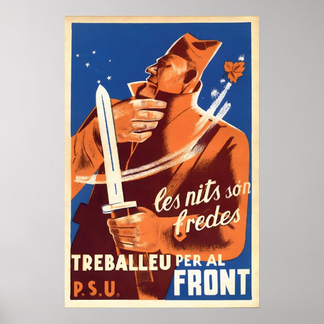 Spanish Civil War Propaganda Poster Work for the (Front)