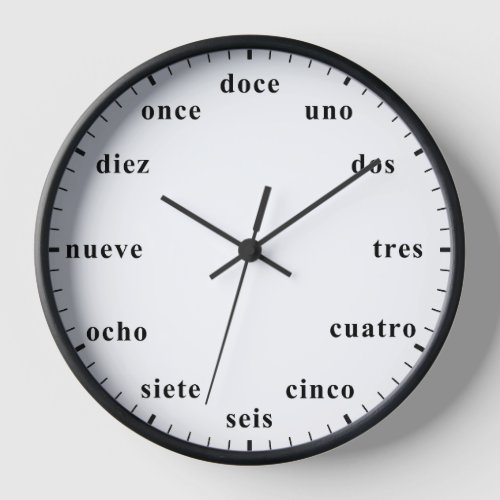 Spanish Clock Espaol Time Hours Counting Numbers