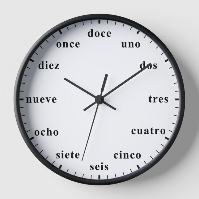 Spanish Clock Español Time Hours Counting Numbers (Front)