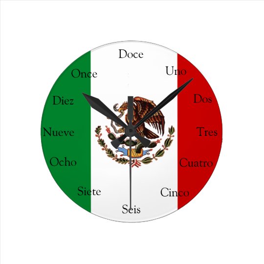 Spanish Clock with Mexican Flag