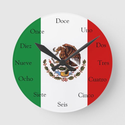 Spanish Clock with Mexican Flag