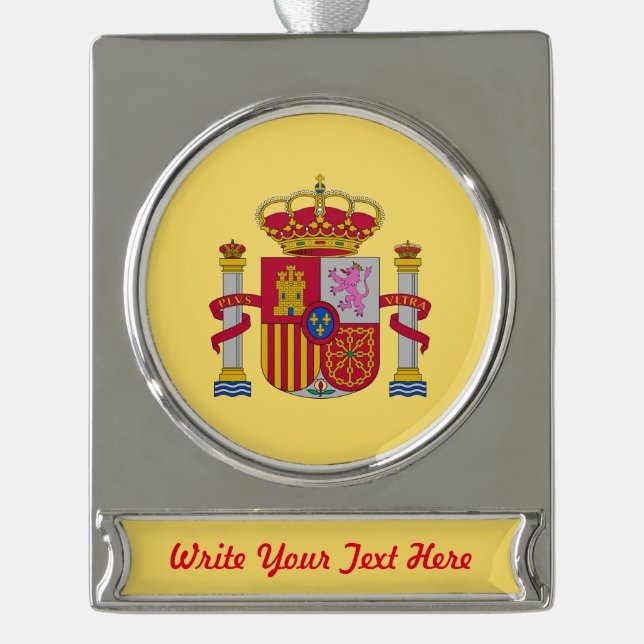 Spanish coat silver plated banner ornament (Front)