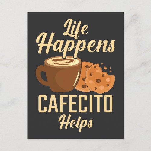 Spanish Coffee cafecito cookie caffeine lover Postcard