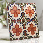 Spanish Colonial Revival Terracotta Ceramic Tile<br><div class="desc">Bring the charm of Spanish Colonial Revival architecture to your home with this beautiful ceramic tile. The design features a classic geometric pattern in terracotta, cream, blue, and green. This intricate, handcrafted look is perfect for adding a touch of Old World elegance to kitchens, bathrooms, fireplaces, or accent walls. Perfect...</div>