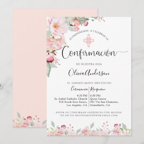 Spanish Confirmation Peach and Mint Floral