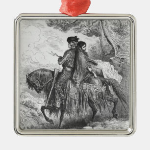 Spanish Contrabandista of Ronda and his Maja Metal Ornament