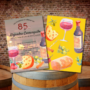 Spanish Cool Wine & Cheese Tasting 85th Birthday Invitation