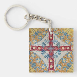Spanish Cross Tiles Keychain