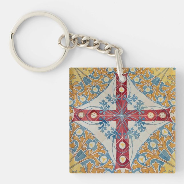 Spanish Cross Tiles Keychain (Front)