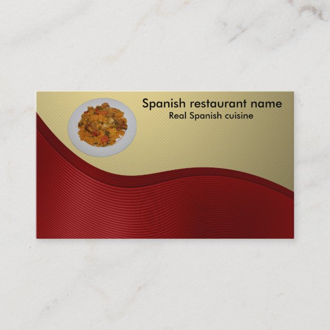Spanish cuisine business card (Front)
