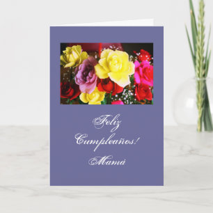 Spanish:Cumpleanos/Mama/ Mom's birthday bl Card
