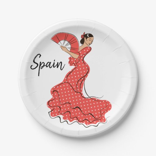 Spanish Dancer Flamenco  Paper Plates