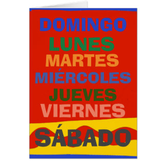 SPANISH Days, edit text Cards
