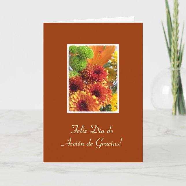 Spanish: dia de Accion de gracias. Holiday Card (Front)