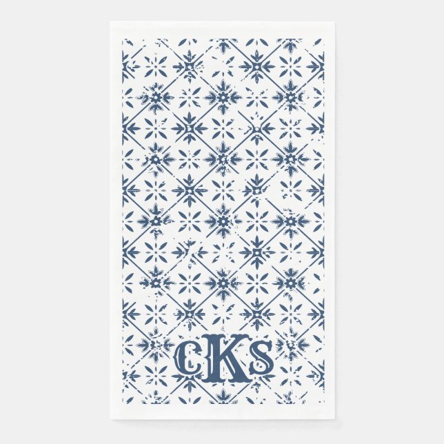 Spanish Distressed Tile | Guest Bath Paper Towels (Front)