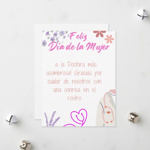 Spanish _ Doctor Happy Womens Day Card 