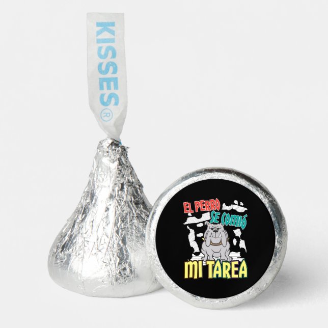 Spanish Dog Ate My Homework - Perro Tarea Hershey®'s Kisses® (Front)