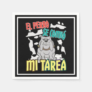 Spanish Dog Ate My Homework - Perro Tarea Napkins